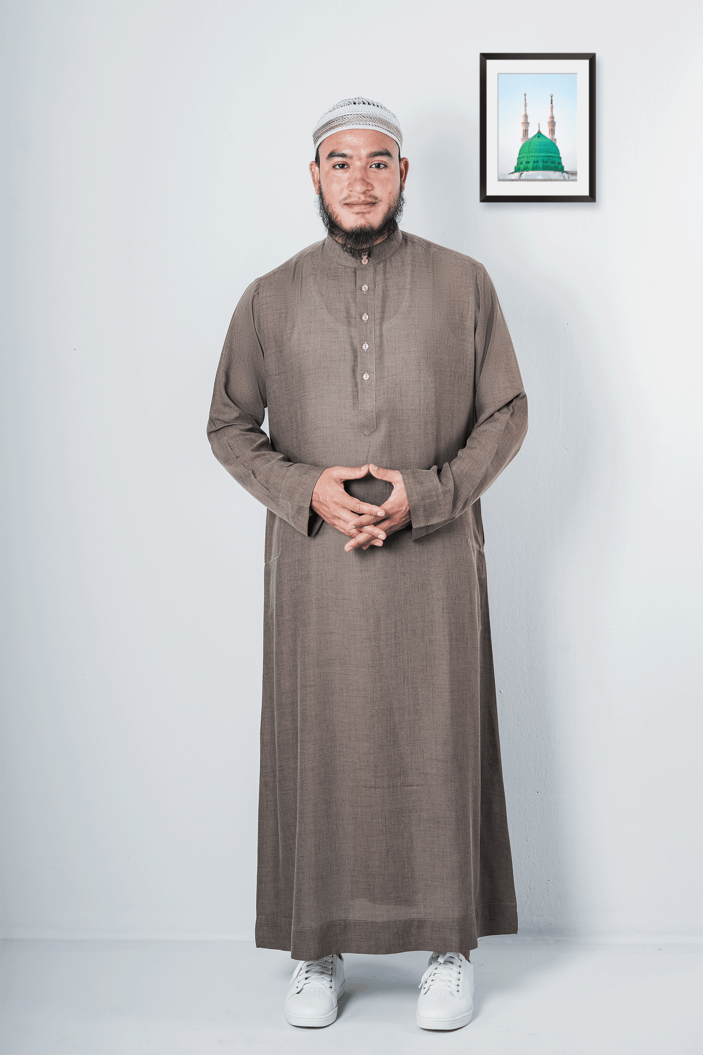 Brown thobe for summer | Modest islamic thobe for men - Sunaan