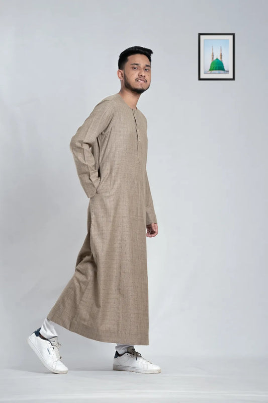 Arab Thobe for Men – Kandura-Inspired, Breathable Fabric, Custom Tailored