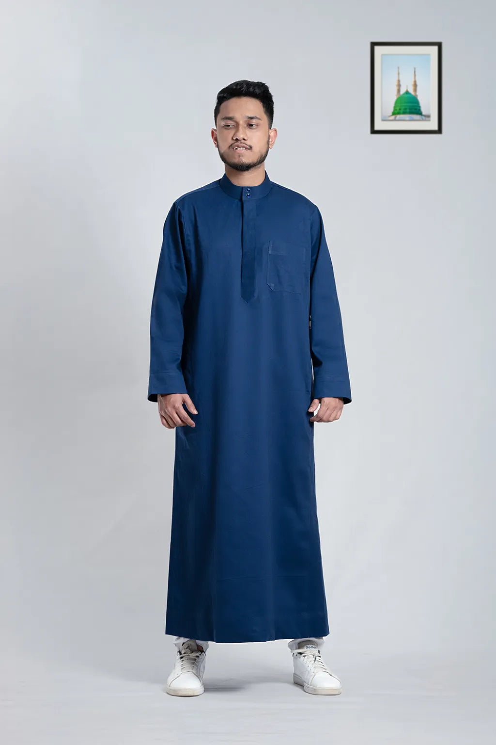 Men's Dishdasha - Classic Saudi Thobe in Navy Blue S Men's Dishdasha - Classic Saudi Thobe in Navy Blue S