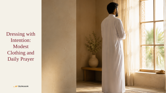 Dressing with Intention: Modest Clothing and Daily Prayer — a man in a white thobe stands by a sunlit window