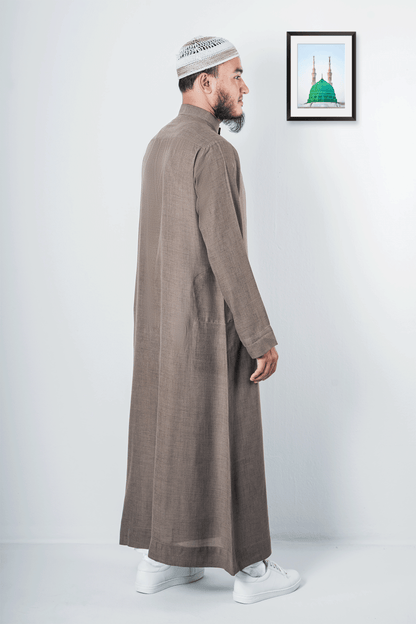 Brown thobe for summer  |  Modest islamic thobe for men - Sunaan