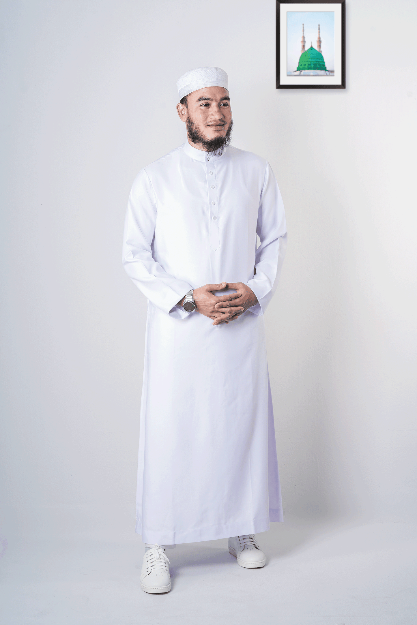 White modest thobe for men | Thobe for men - Sunaan