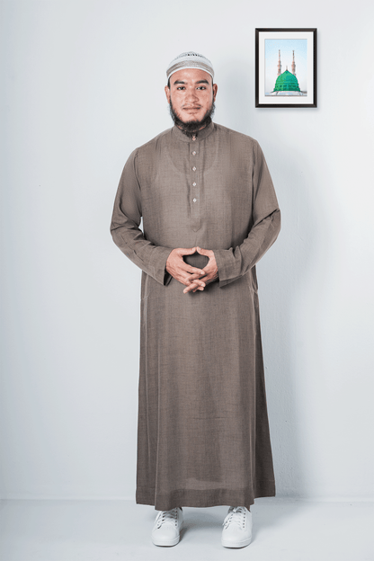 Brown thobe for summer  |  Modest islamic thobe for men - Sunaan