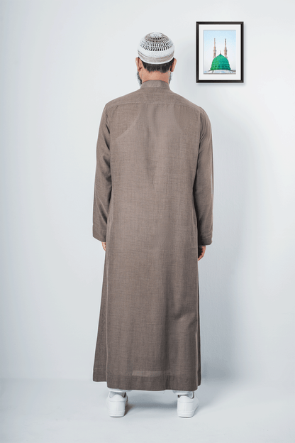 Brown thobe for summer  |  Modest islamic thobe for men - Sunaan