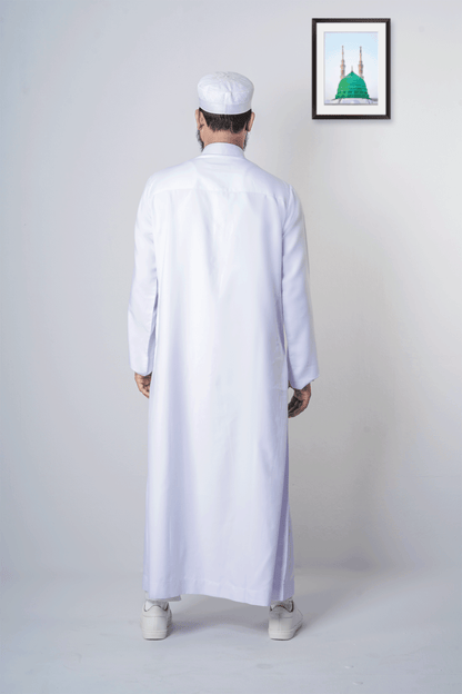 White modest thobe for men | Thobe for men - Sunaan